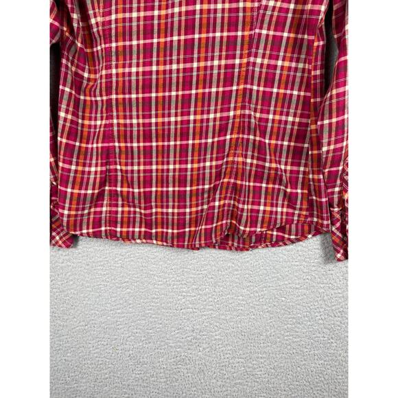 Columbia Womens Size M Pink Orange Long Sleeve Button Snap Shirt - Picture 12 of 12